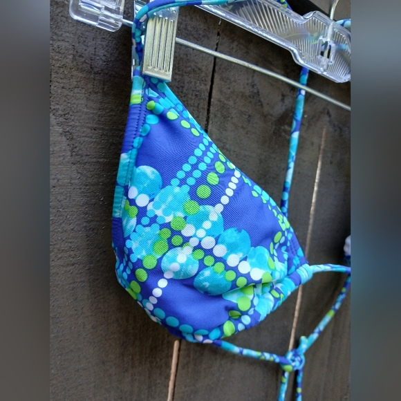 🌞 OP Blue & Green Triangle Bikini Top 💚 Size Small 💙 Preloved - Picture 2 of 9